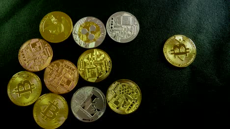 bitcoin, litecoin, titán, oro, plata, tiro de cobre y un pecado de bitcoin