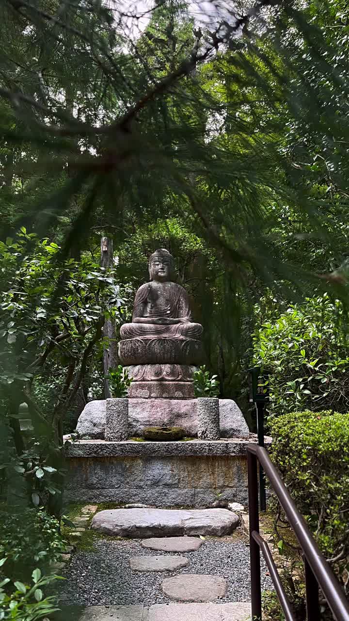 Buddha Statue in a Tranquil Garden