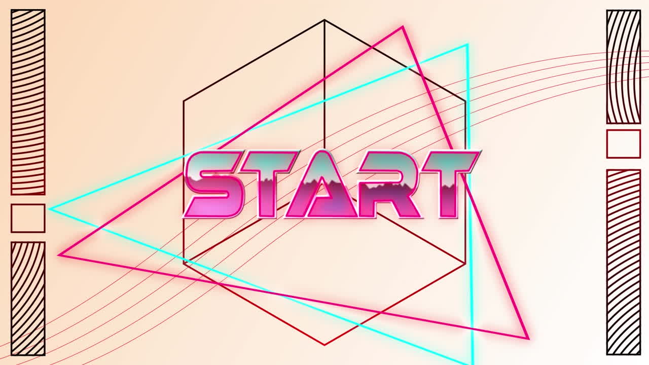 animación del texto de inicio sobre rastros de luz sobre fondo blanco