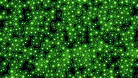 animation of squishy undulating green cells with bright glowing nucleus