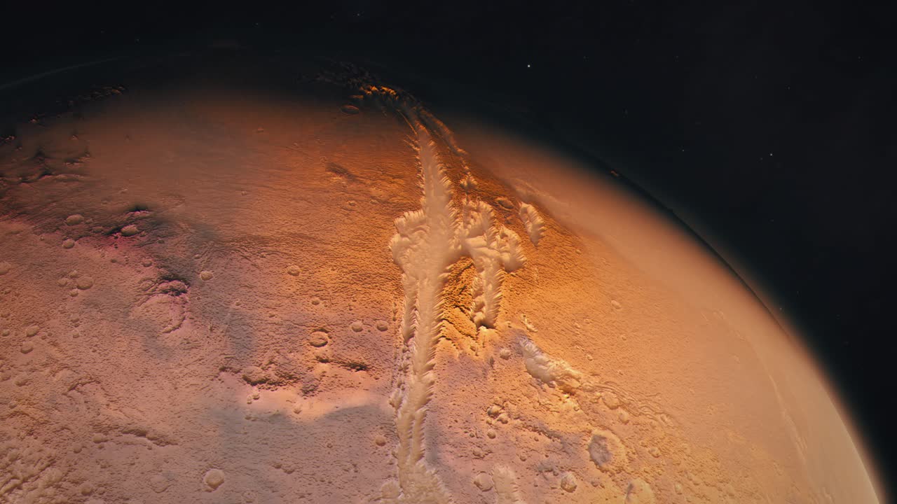 Establishing Shot of Mars, The Red Planet