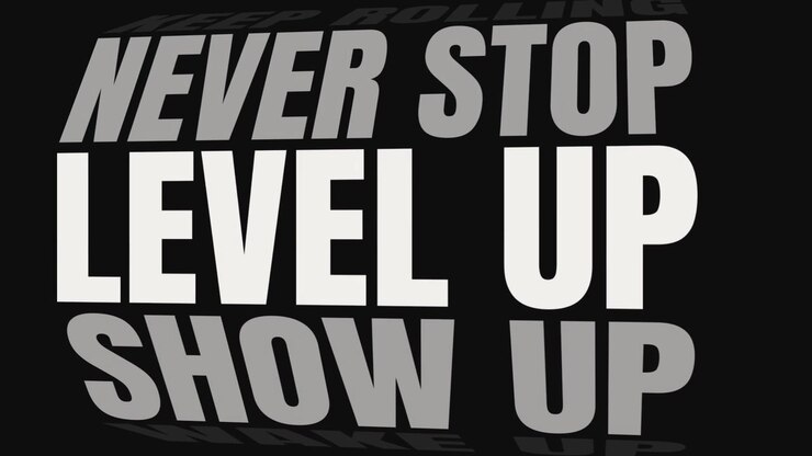 Animated Motivational Text Phrases on Black Background