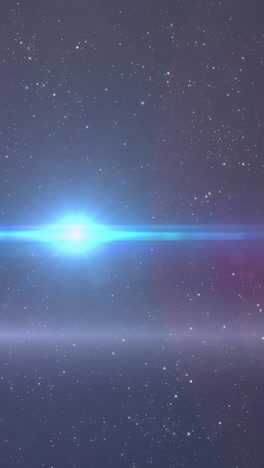 animation of glowing blue light moving over spots of light and stars in background