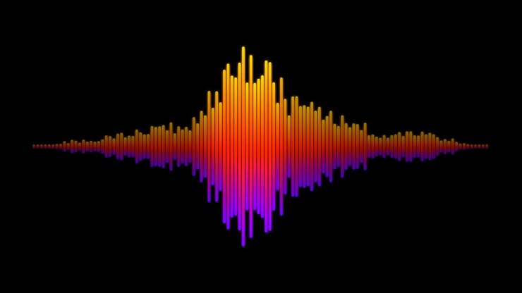 Animated Colorful Audio Waveform Visualizer on Black Background