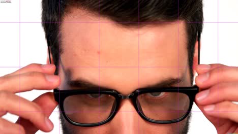 close-up of businessman wearing spectacle