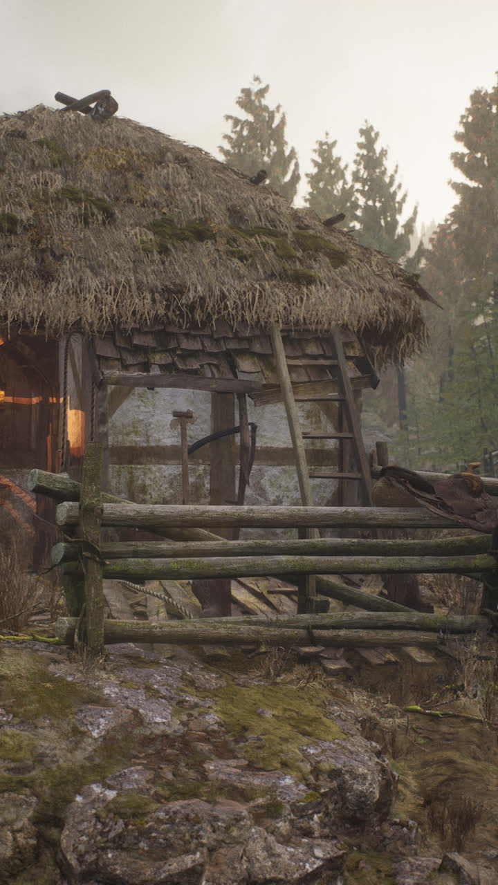 старый, ржавый домик в лесу