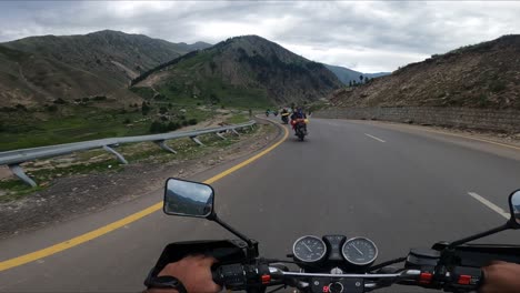motorbike rider outside naran kaghan valley northern pakistan