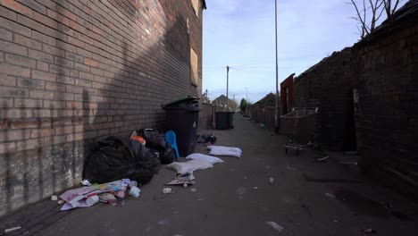 Waste-after-being-fly-tipped,-rubbish-dumping,-hazardous-waste,-littering,-Fly-Tipping-in-Stoke-on-Trent-one-of-Englands-poorest-areas