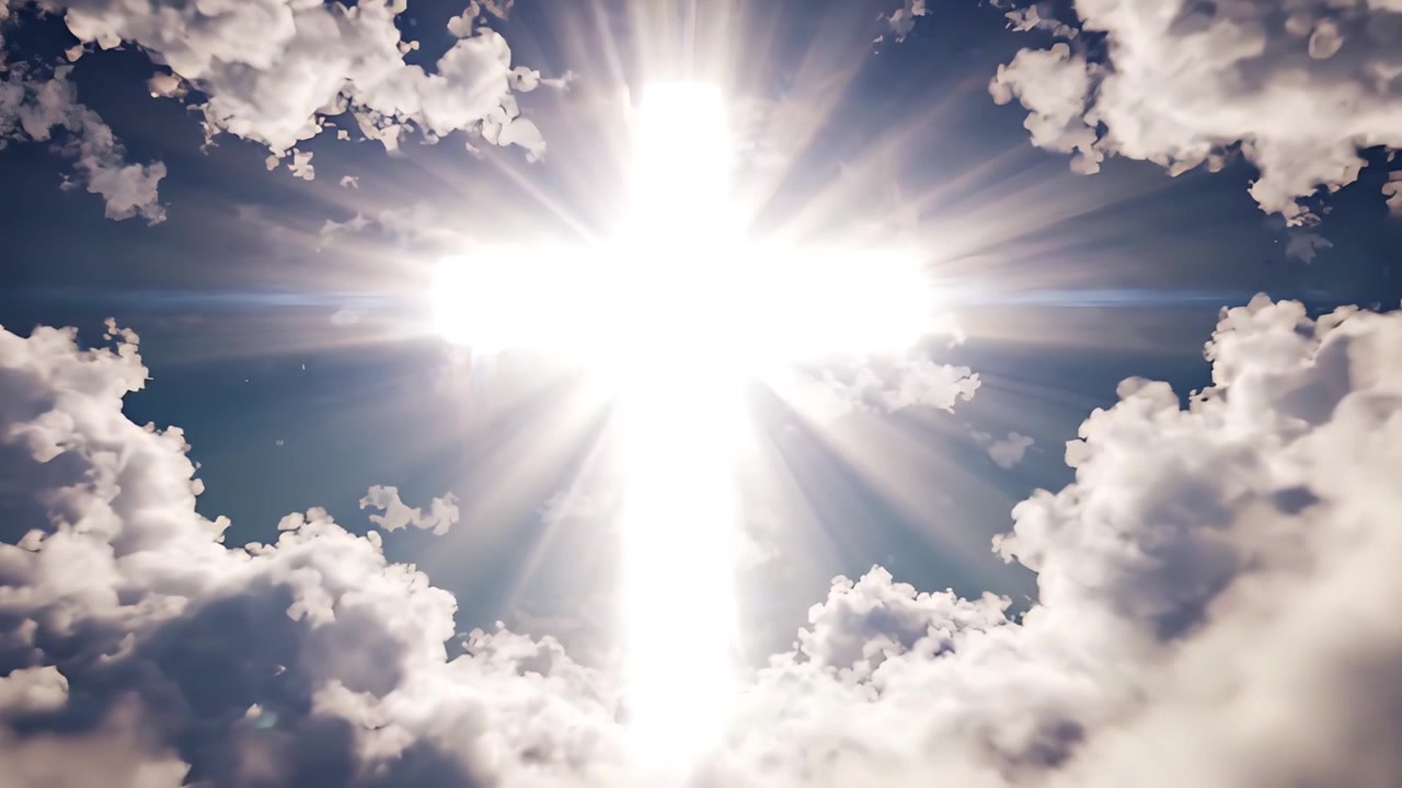 Sfondo per Adorazione 4K: Croce Cristiana e Luce Celeste