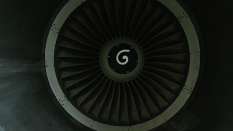 close-up of an airplane engine