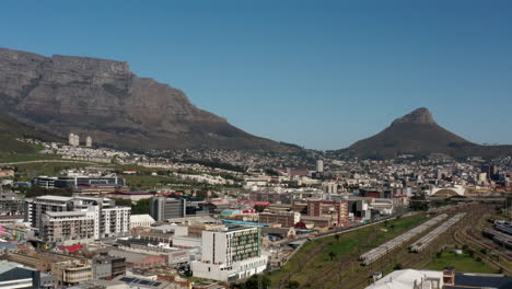 drone shot of cape town from woodstock