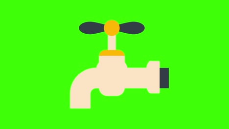 icono de grifo apareciendo en la pantalla verde. fontanería y hogar