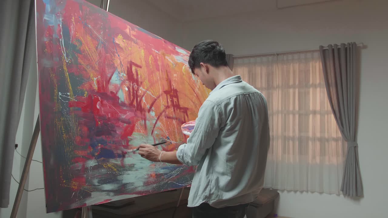 Kunstner, der maler abstrakt kunst