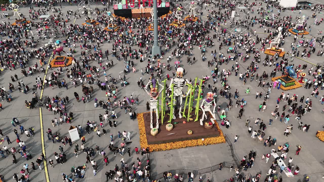 Zocalo in Mexico City filled with altars for Day of the Dead
