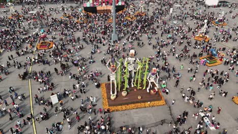 zocalo in mexico city filled with altars for day of the dead