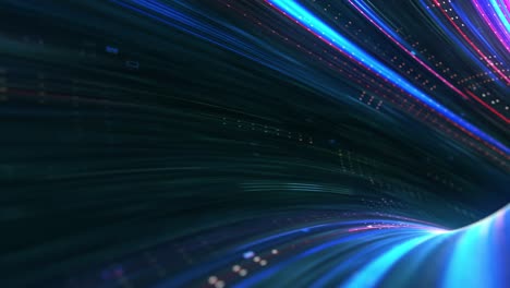 abstract neon lights sci-fi futuristic hi tech virtual reality tunnel. futuristic motion graphic. ultra violet neon light glow. 4k 3d rendering, seamless loop