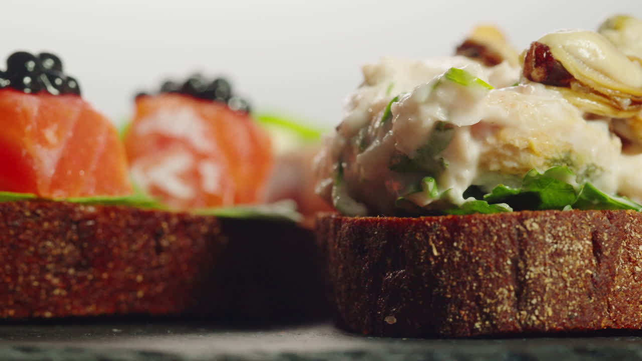 Appetizing Smoked Salmon and Caviar Canapés