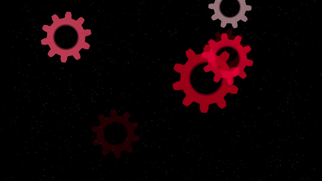 animación de engranajes en bucle abstracto de 4k, fondo de color negro