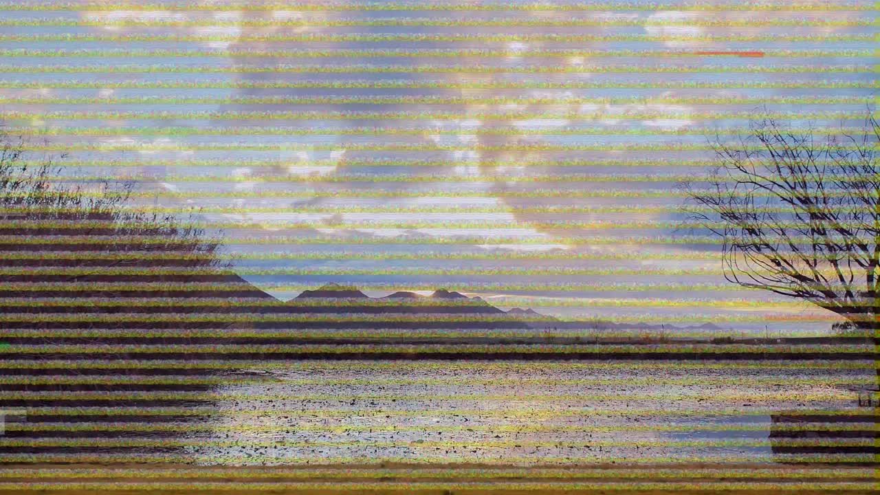 파란 하늘과 구름과 선