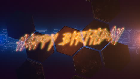 Happy-Birthday-with-motherboard-and-hexagons-pattern