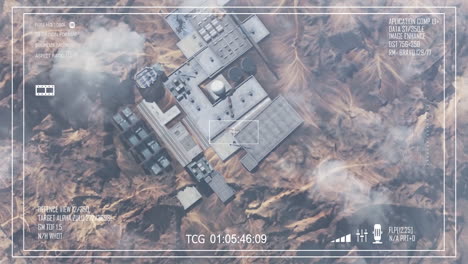 aerial surveillance of industrial facility in desert landscape