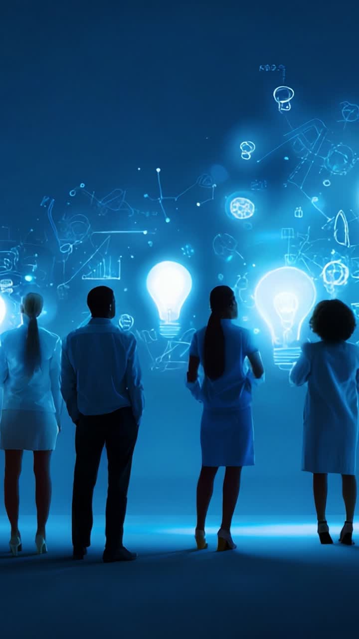 Exploring Innovations: A Group of Scientists Engaging with Illuminated ...