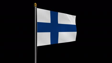 finland flag swaying in the wind - alphachannel_247.mov