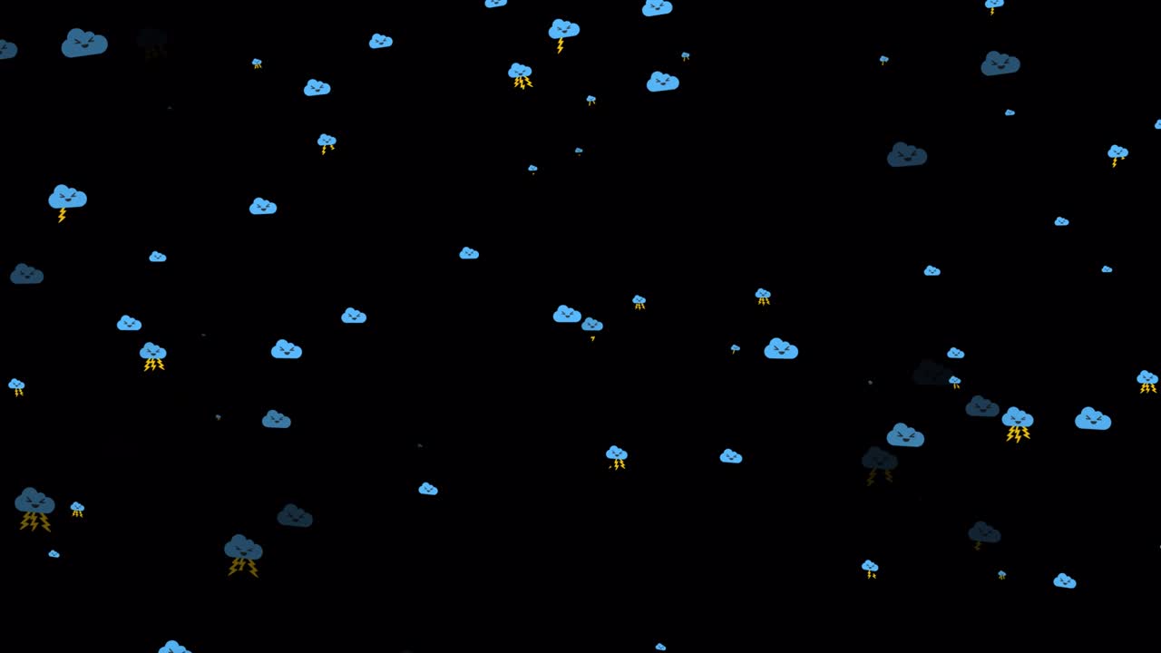 emoji icono de trueno de nube movimiento de animación de fondo en bucle con canal alfa 4k