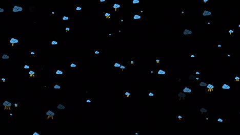 emoji cloud thunder icon loopable background animation motion with alpha channel 4k