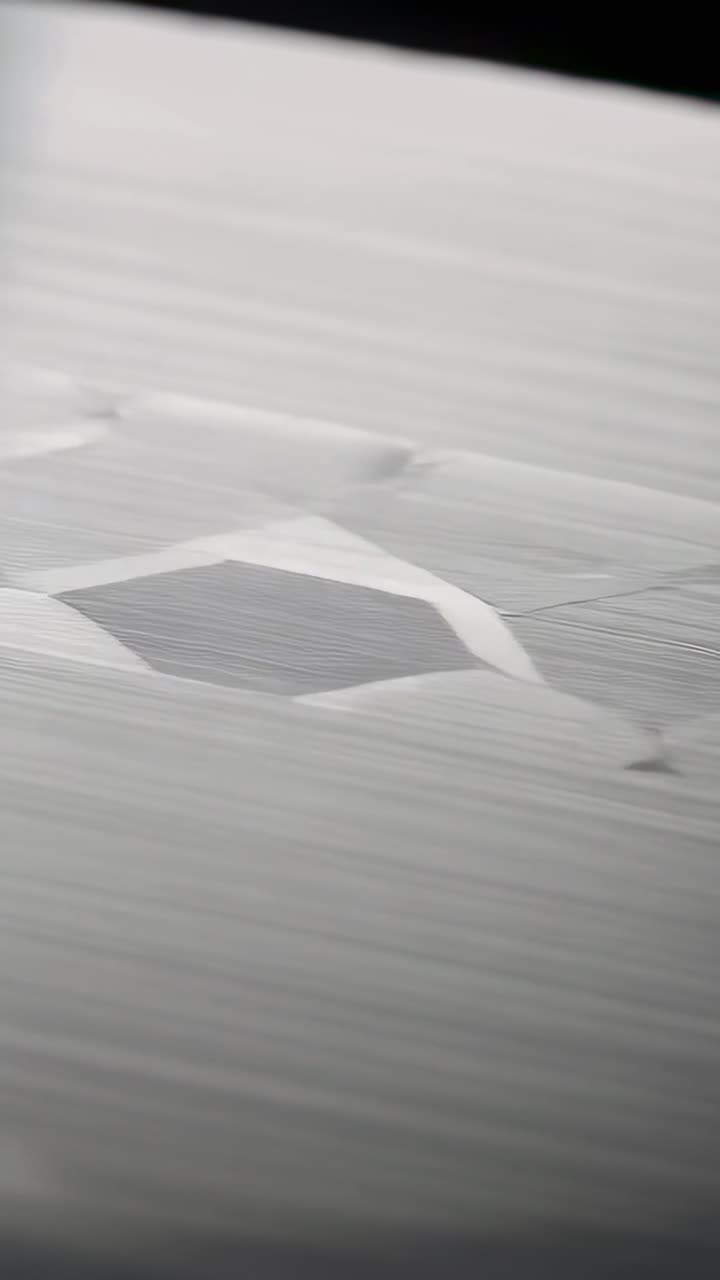 Vertical video: Showing pale wood table surface as frame change revealing white lattice and speck