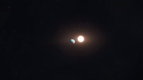 volando a través del sistema solar y planetas pasados de plutón a la tierra
