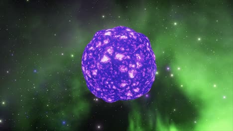 exploding planet in deep space