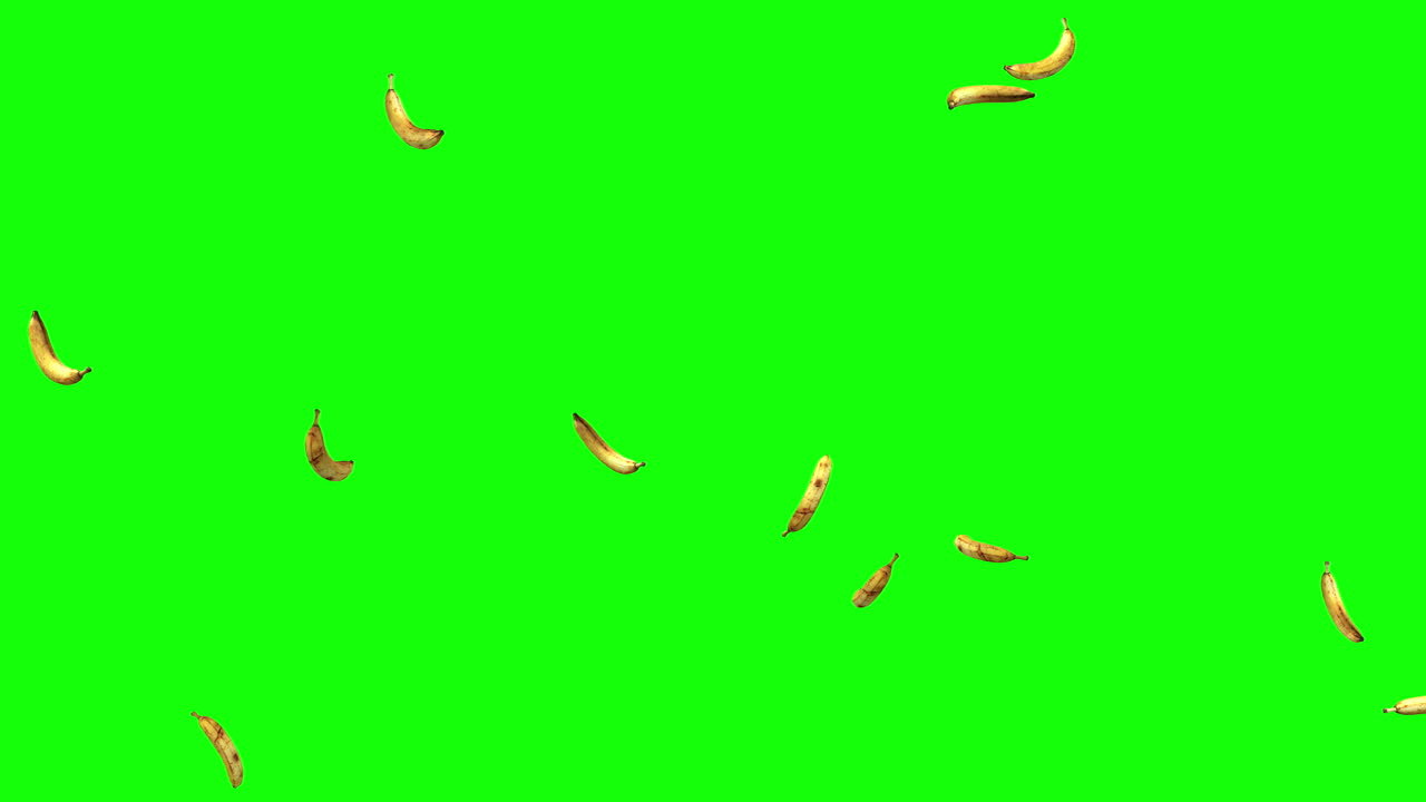 3d 노란 바나나 떨어지는