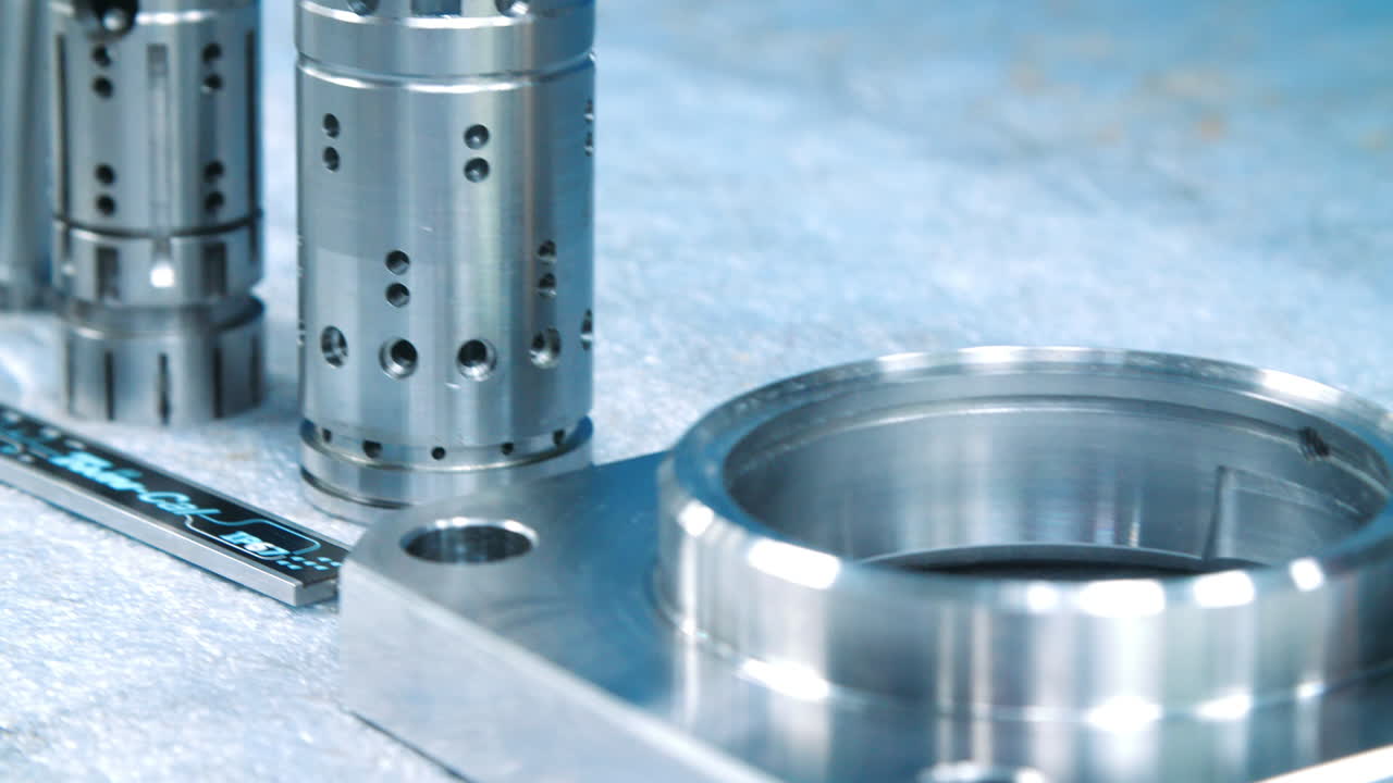 공장에서 고정밀 장비. 전자 칼리퍼와 강철 부품