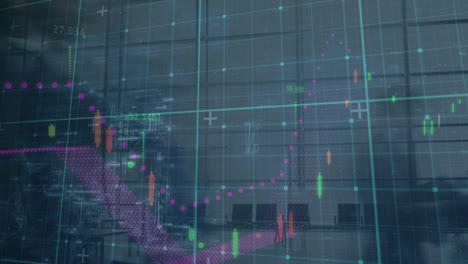 Animación-Del-Procesamiento-De-Datos-Financieros-Sobre-La-Red-Y-El-Aeropuerto-Ocupado