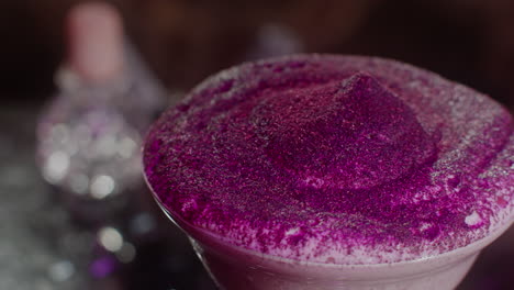 purple glitter cocktail