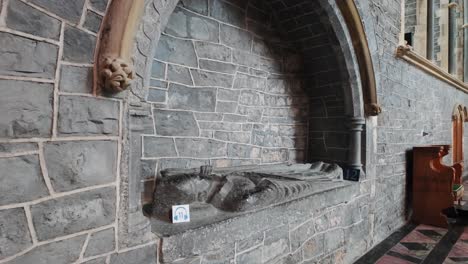 st canices cathedral kilkenny city ireland tomb of knight and nobleman in recess in wall at this historic church