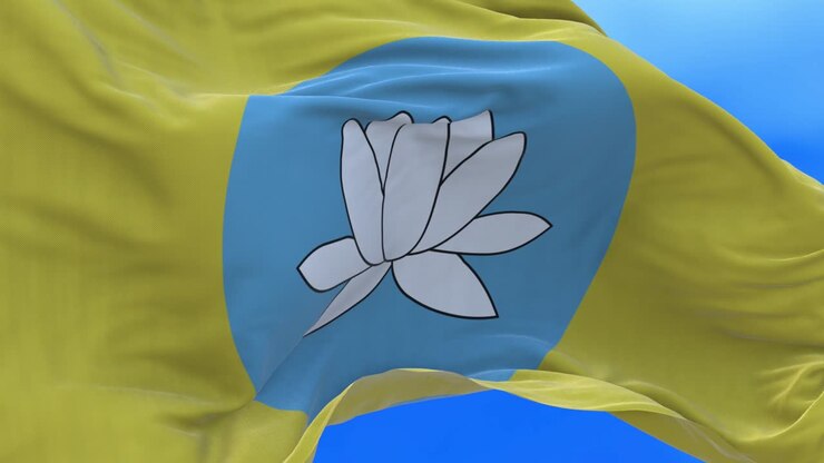 Nahtlose Schleife der Flagge der Republik Kalmückien