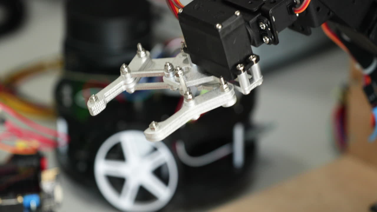 느린 동작의 로봇 발톱 - 포르투갈 코임브라 대학의 현대 공학 혁신 - 클로즈업