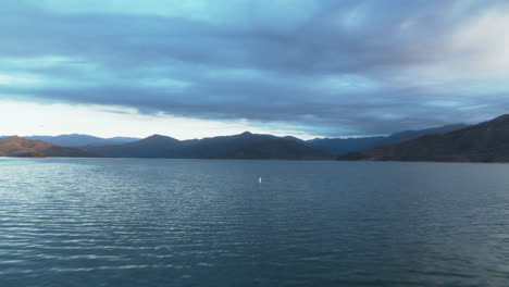 close aerial flyover of whiskeytown lake in northern california outside of redding