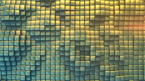 geometric background with metallic cubes 3d render seamless loop animation