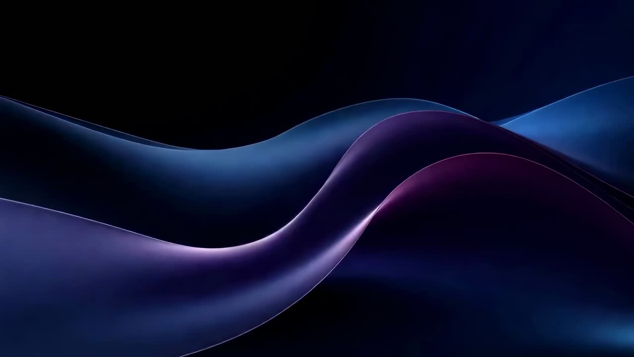 Abstract video concept with smooth, flowing curves in blue and purple hues