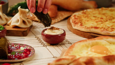 delicious georgian cuisine display