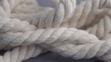 close-up of braided white rope