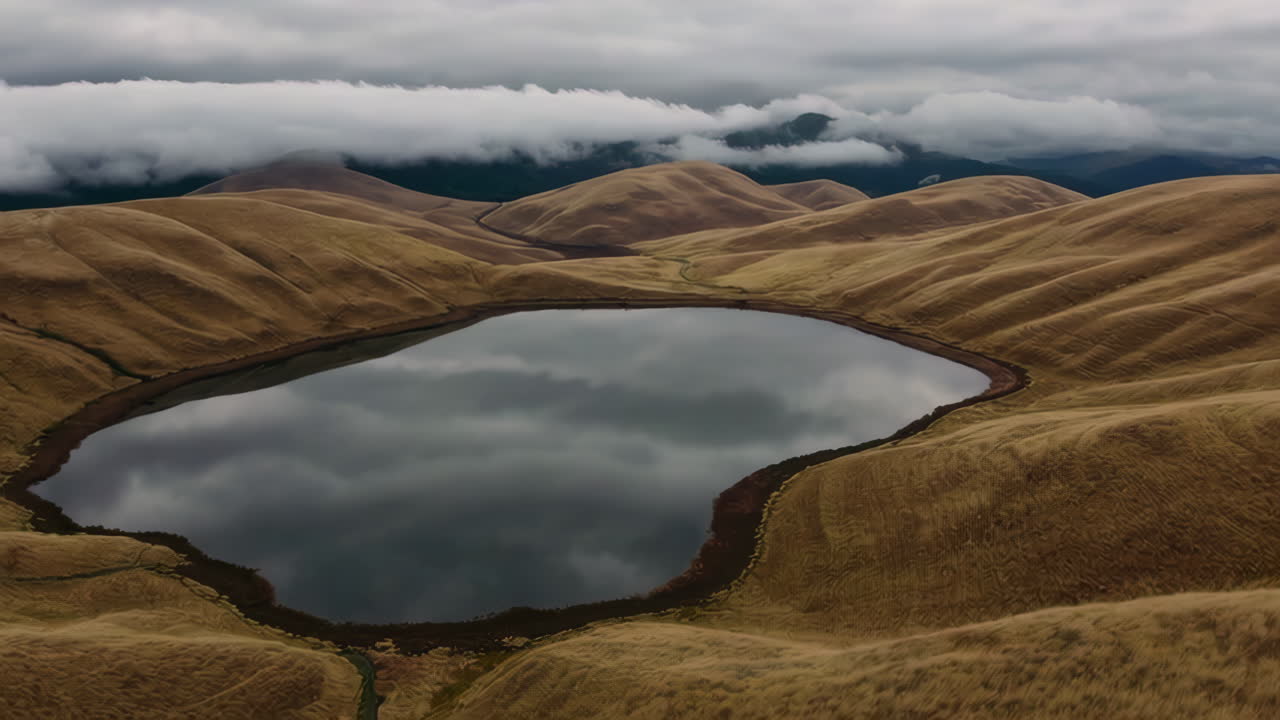 High Mountain Lake and Valley Landscape