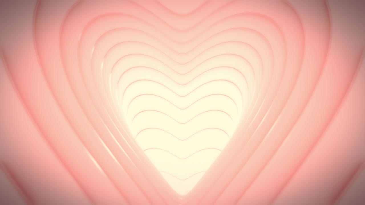 추상적인 루프의 터널의 심장 밝은 분홍색