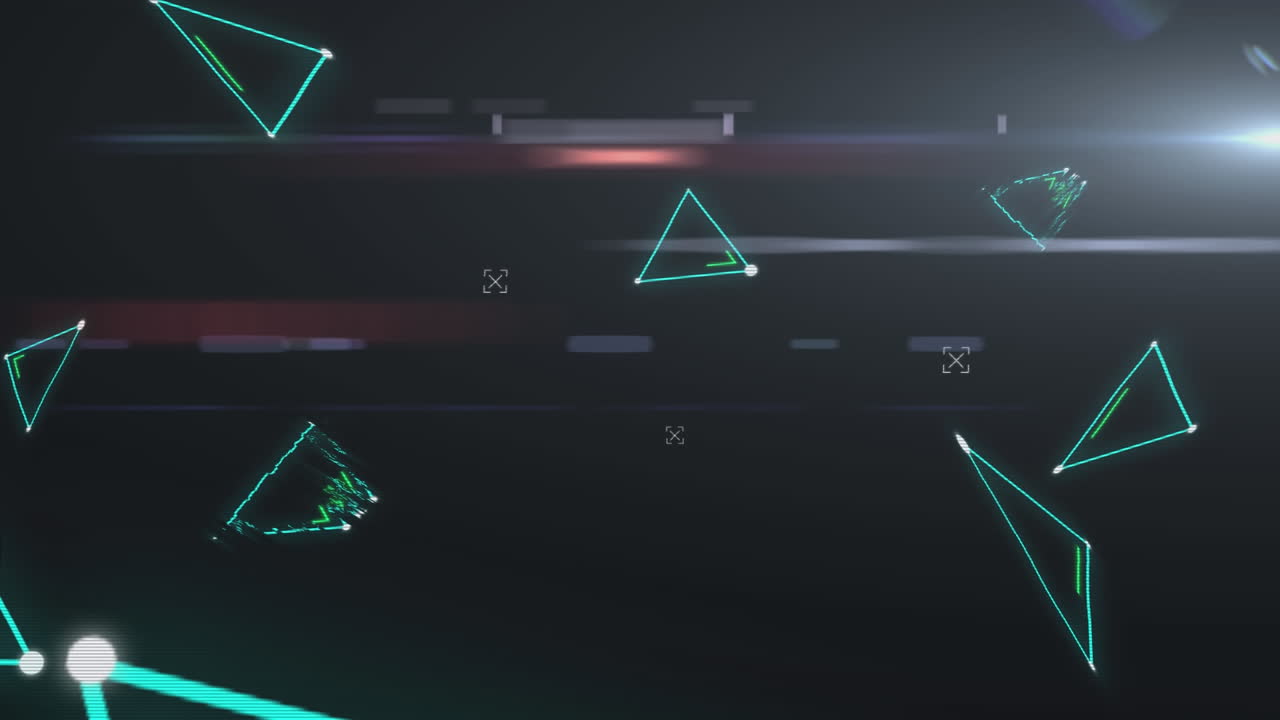 Animation of triangles in dark background