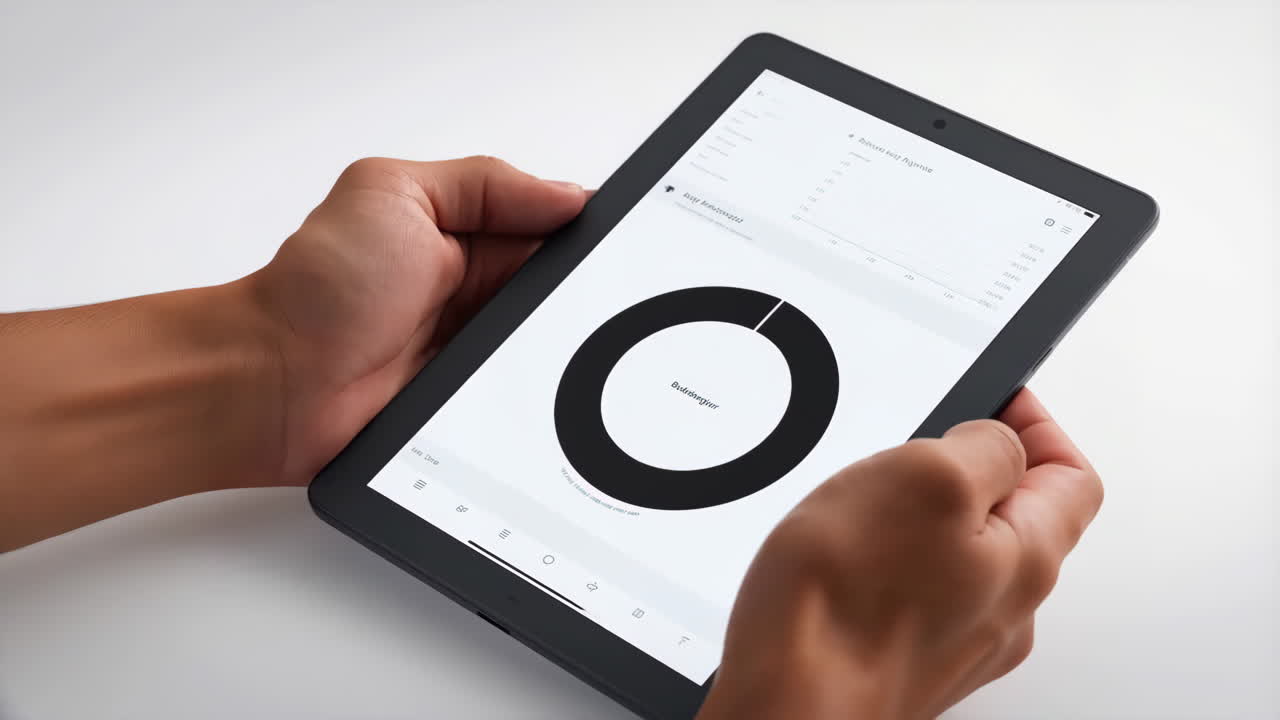 Tablet showing business data