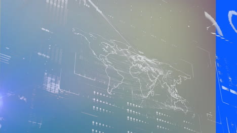 Animación-Del-Procesamiento-De-Datos-Digitales-Sobre-El-Mapa-Mundial