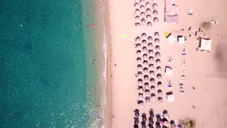 exotic beach from above with ocean on the left, 4k